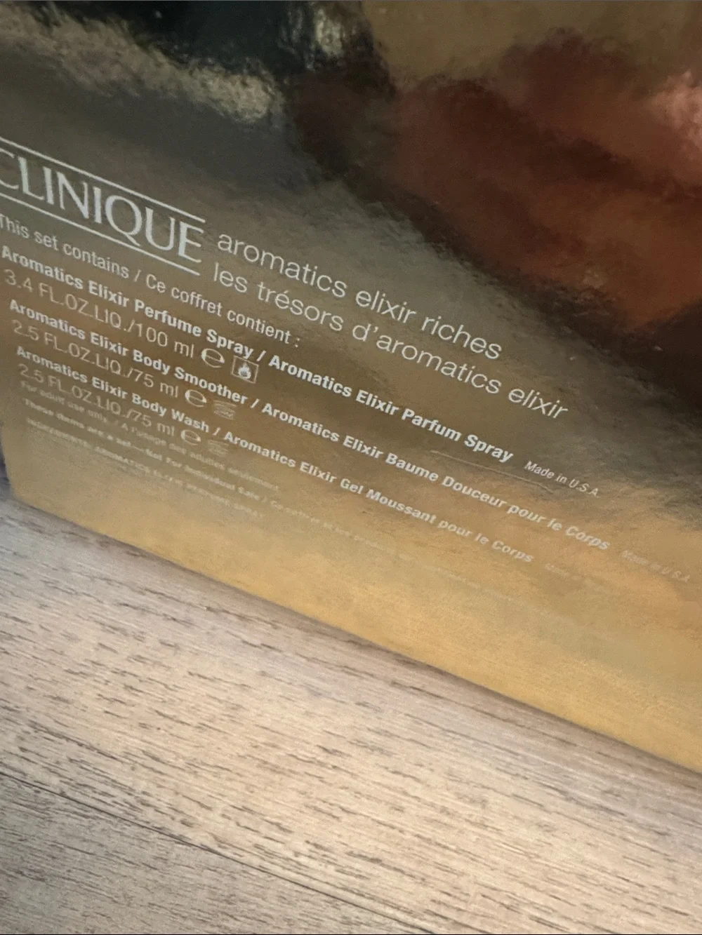 AROMATICS ELIXIR by Clinique 3 Pc Set: 3.4 oz Spray, 2.5 oz Lotion & Gel NIB